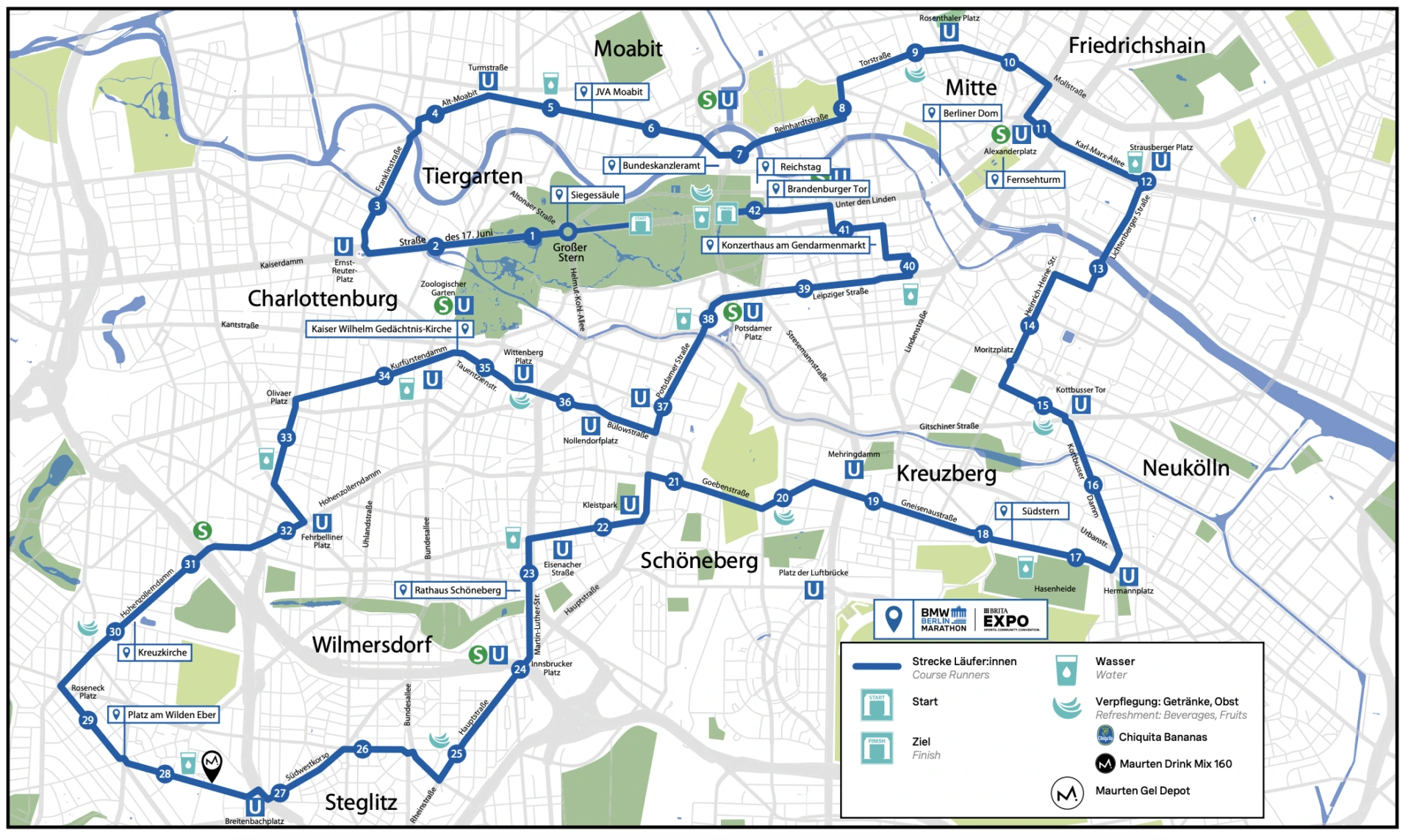 Berlin Marathon route map 2026