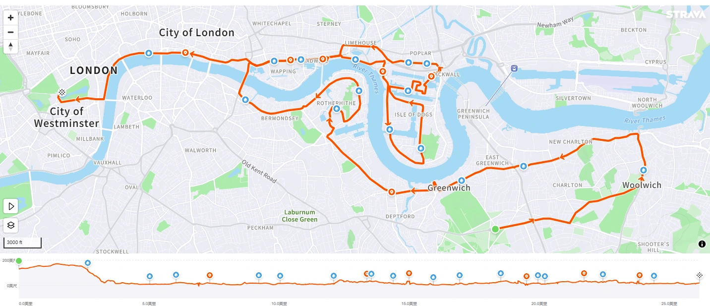 London Marathon route map 2026