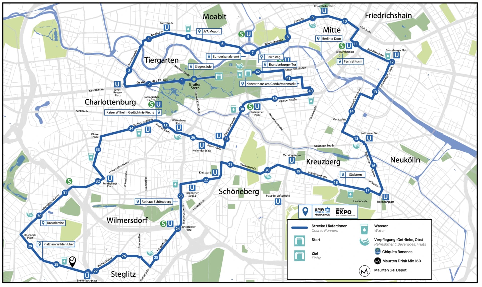 Berlin Marathon route map 2026