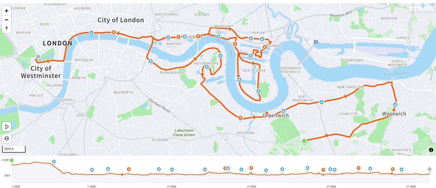London Marathon route map 2026