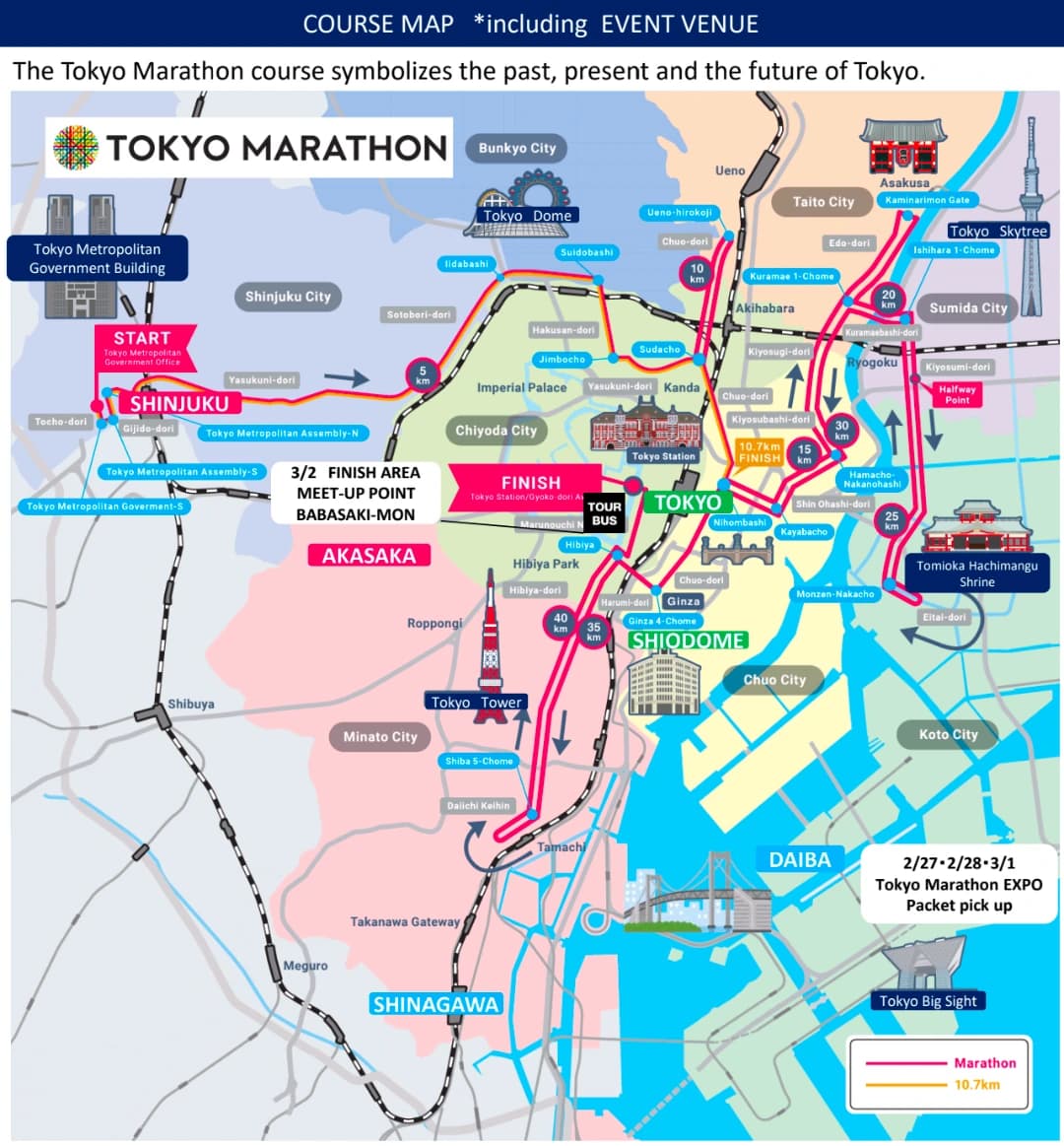 Tokyo Marathon route map 2026